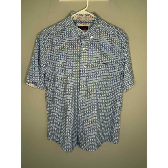 Johnston & Murphy XC4 Extreme Comfort Button-Down Shirt Blue Men's Size Small - Picture 4 of 10